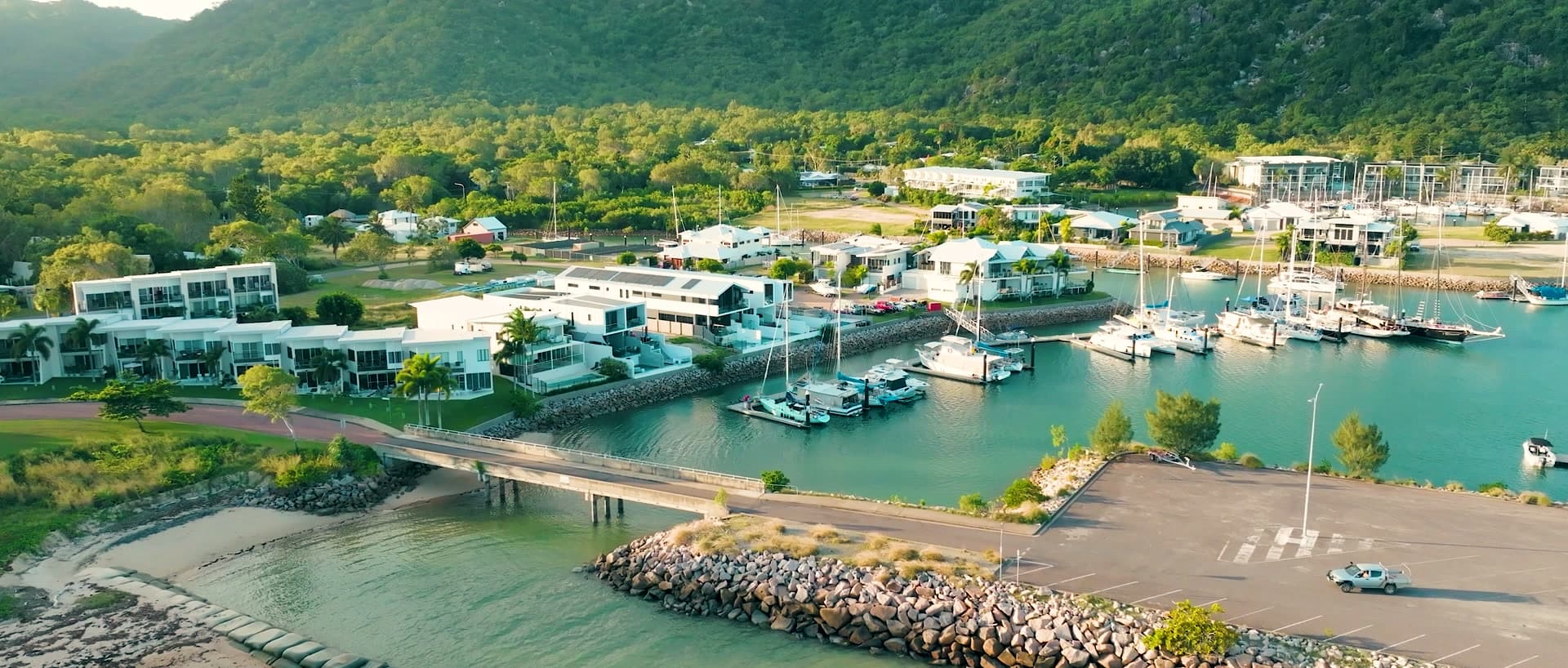 Magnetic Island coastline and sheltered blue water